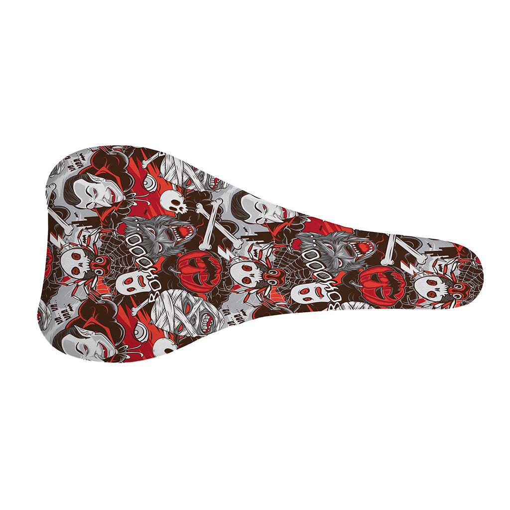 Halloween Monsters Pattern Print Bicycle Seat Cover