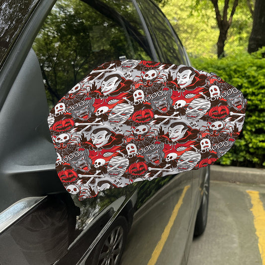 Halloween Monsters Pattern Print Car Side Mirror Covers