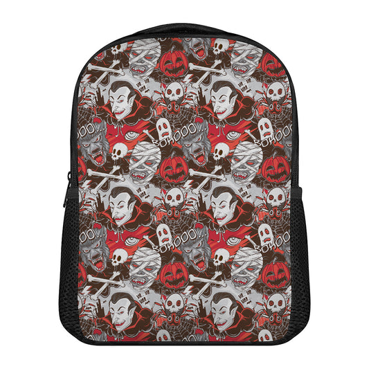 Halloween Monsters Pattern Print Casual Backpack