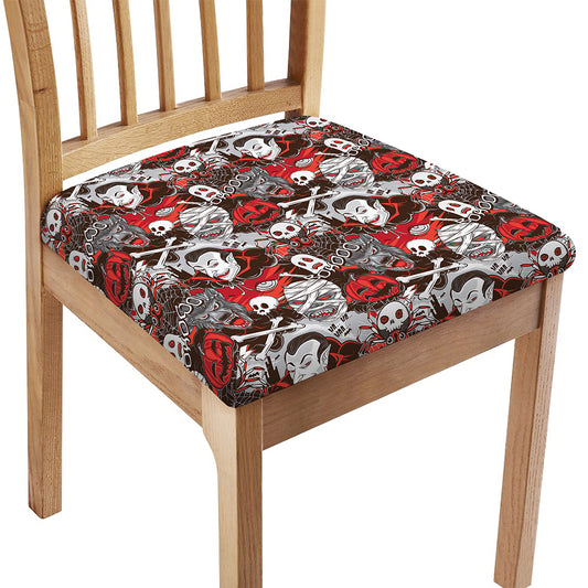 Halloween Monsters Pattern Print Chair Cushion Cover