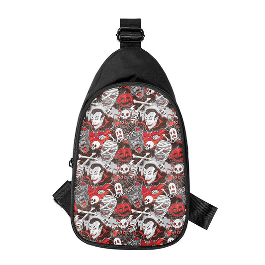 Halloween Monsters Pattern Print Chest Bag