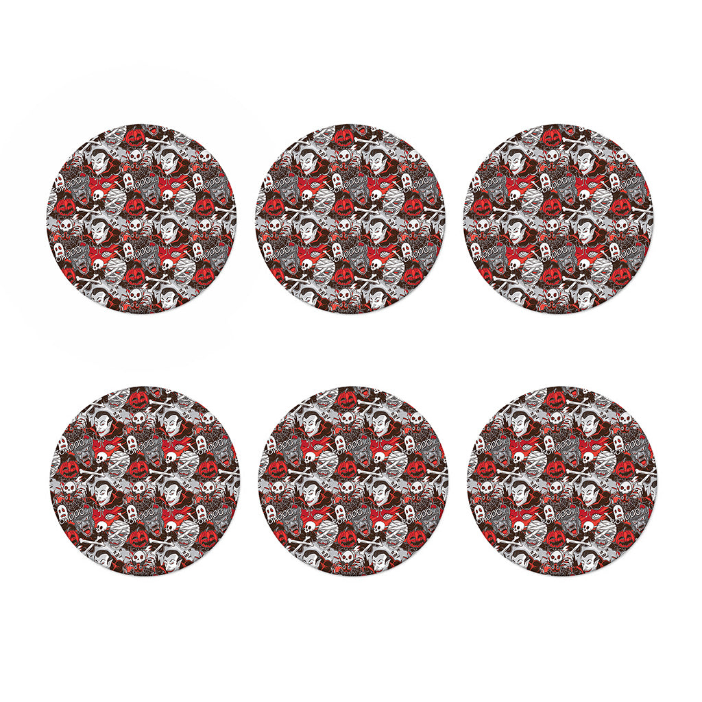 Halloween Monsters Pattern Print Coaster Set