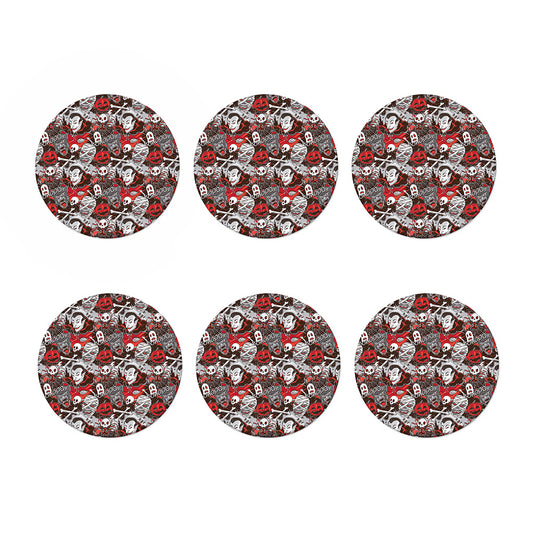 Halloween Monsters Pattern Print Coaster Set