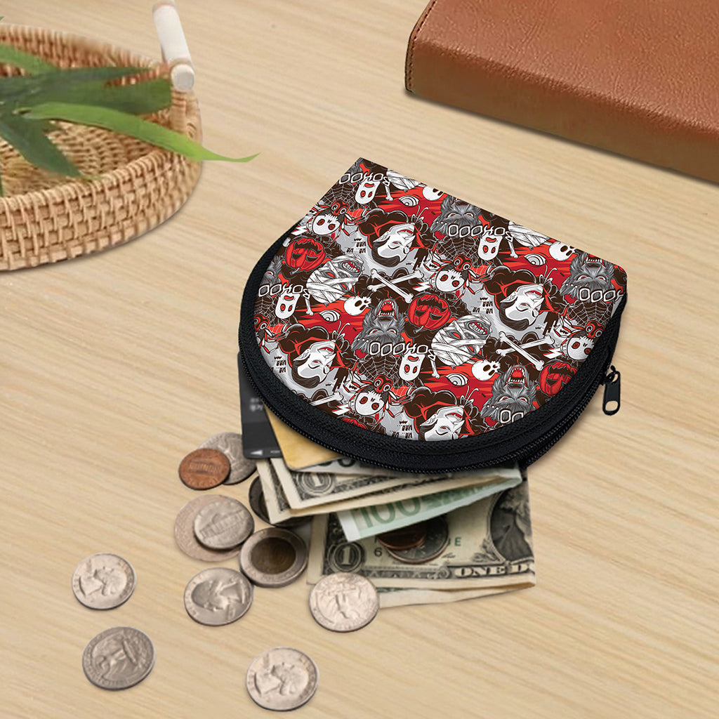 Halloween Monsters Pattern Print Coin Purse