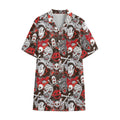 Halloween Monsters Pattern Print Cotton Hawaiian Shirt