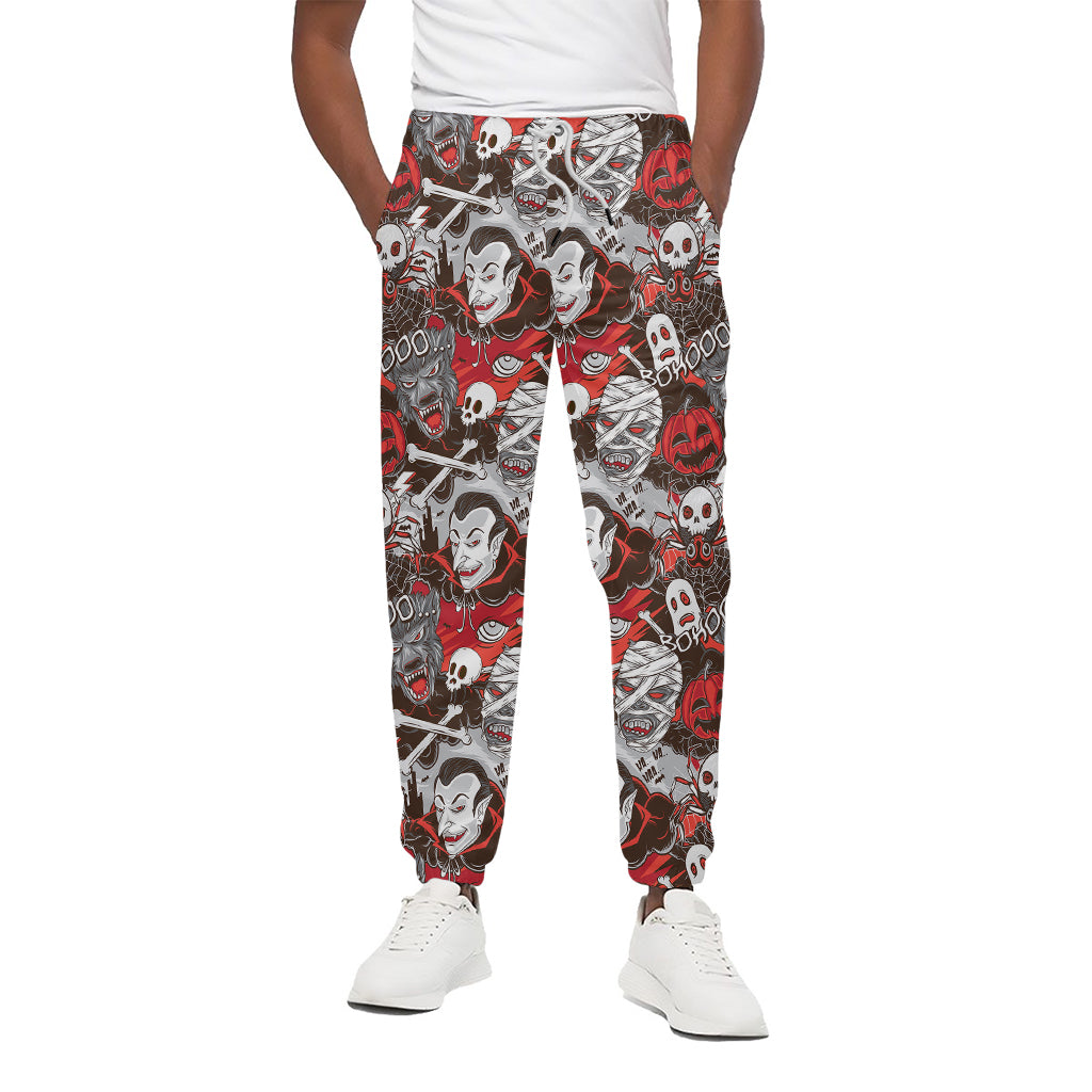 Halloween Monsters Pattern Print Cotton Pants