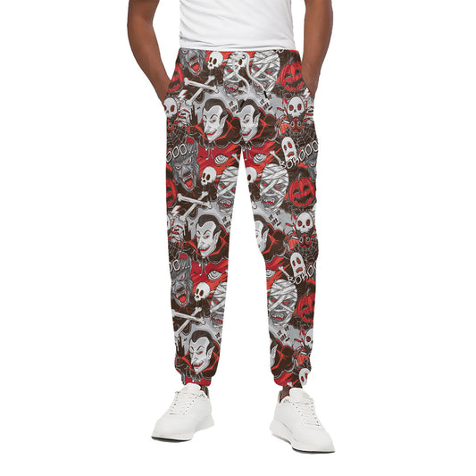 Halloween Monsters Pattern Print Cotton Pants