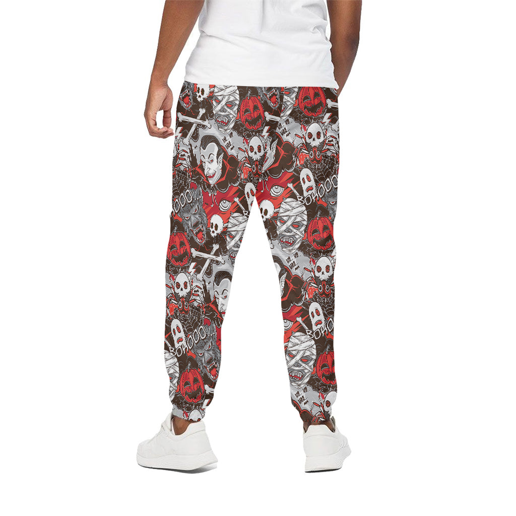 Halloween Monsters Pattern Print Cotton Pants