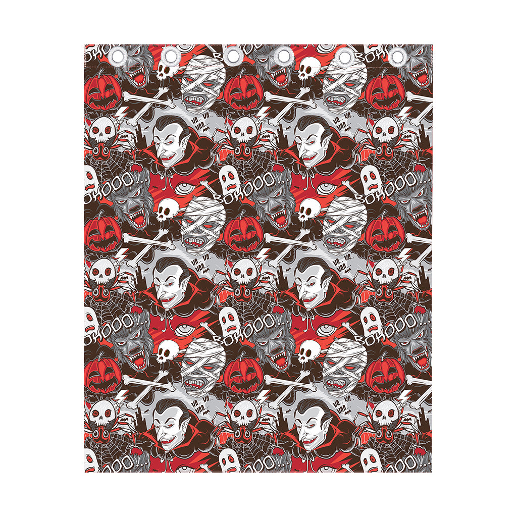 Halloween Monsters Pattern Print Curtain