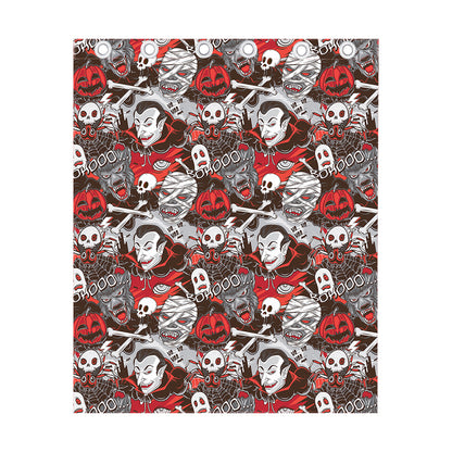 Halloween Monsters Pattern Print Curtain
