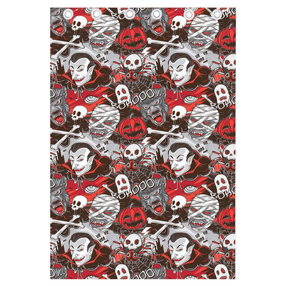 Halloween Monsters Pattern Print Curtain