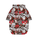 Halloween Monsters Pattern Print Dog Zip Up Hoodie