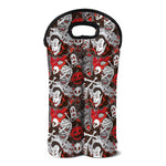 Halloween Monsters Pattern Print Double Neoprene Wine Tote