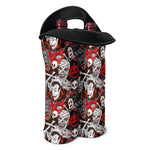 Halloween Monsters Pattern Print Double Neoprene Wine Tote