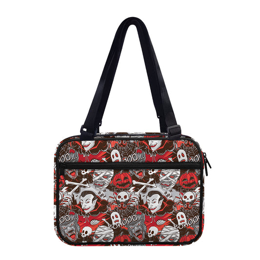 Halloween Monsters Pattern Print Double Strap Bible Bag