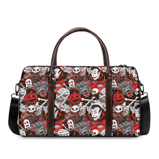 Halloween Monsters Pattern Print Duffle Bag