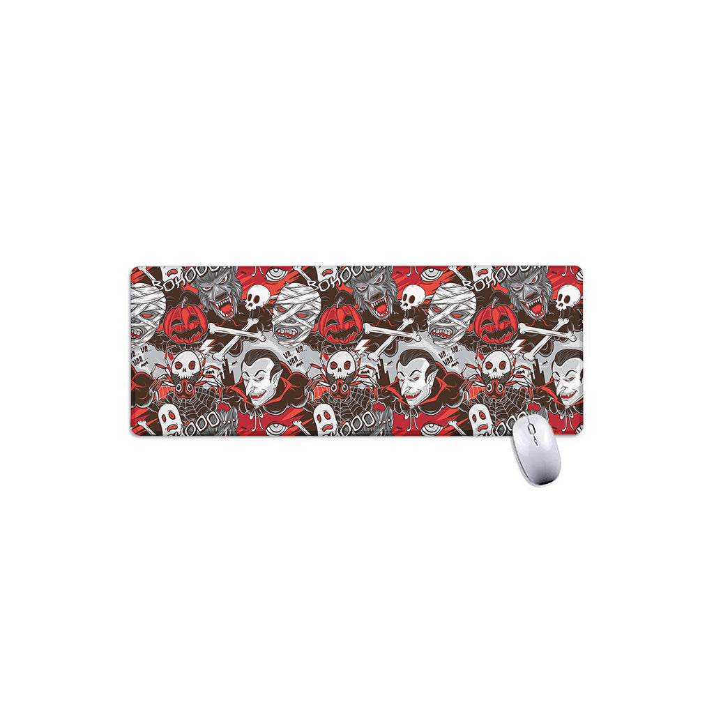 Halloween Monsters Pattern Print Extended Mouse Pad