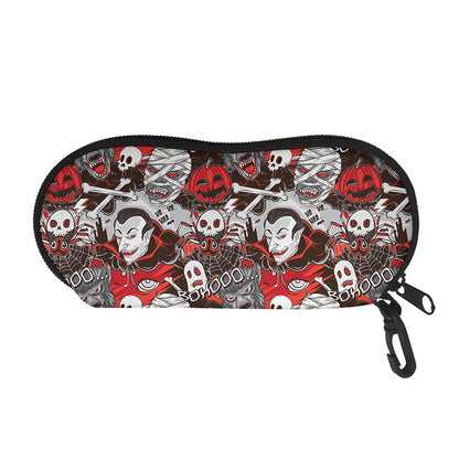 Halloween Monsters Pattern Print Glasses Case