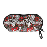 Halloween Monsters Pattern Print Glasses Case