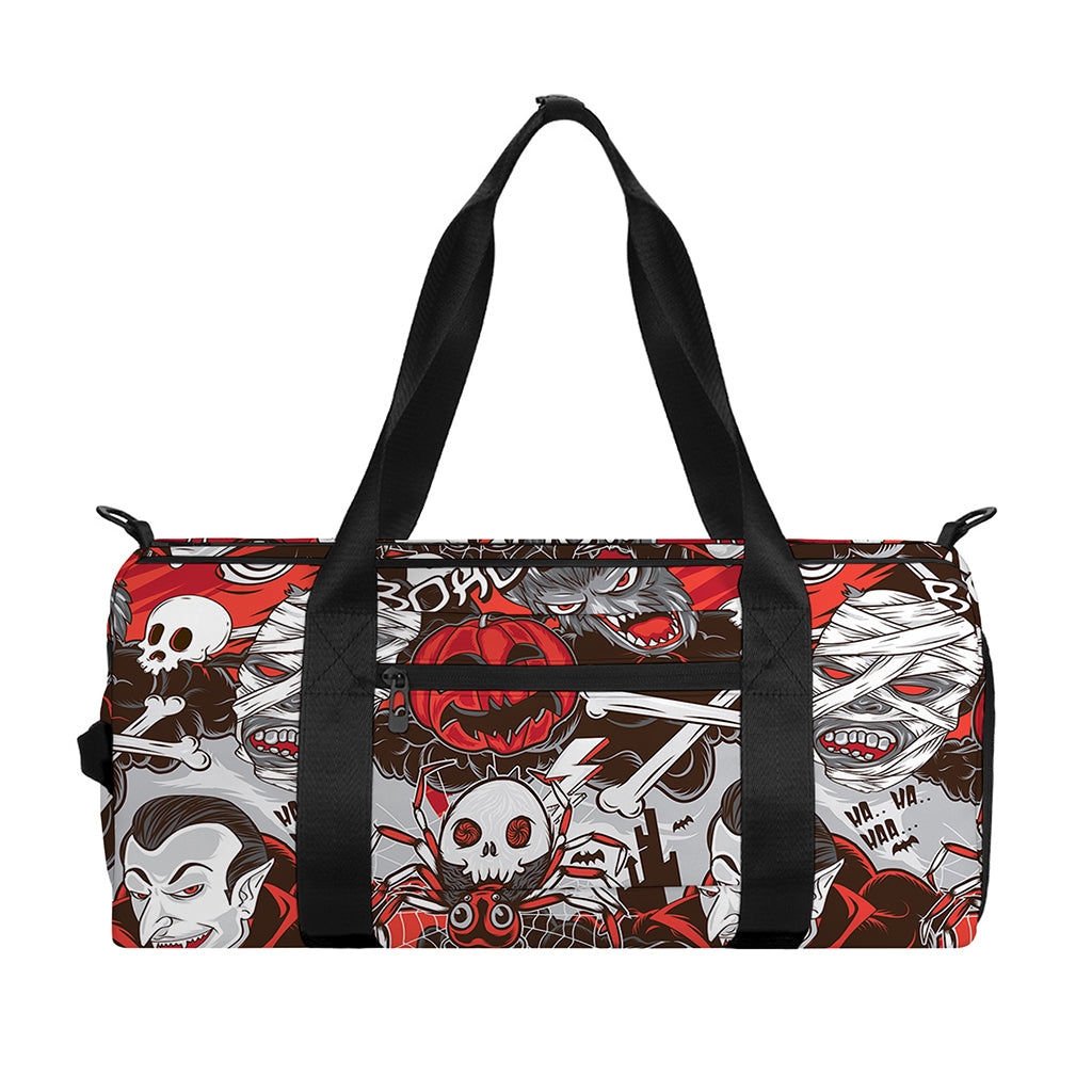 Halloween Monsters Pattern Print Gym Bag