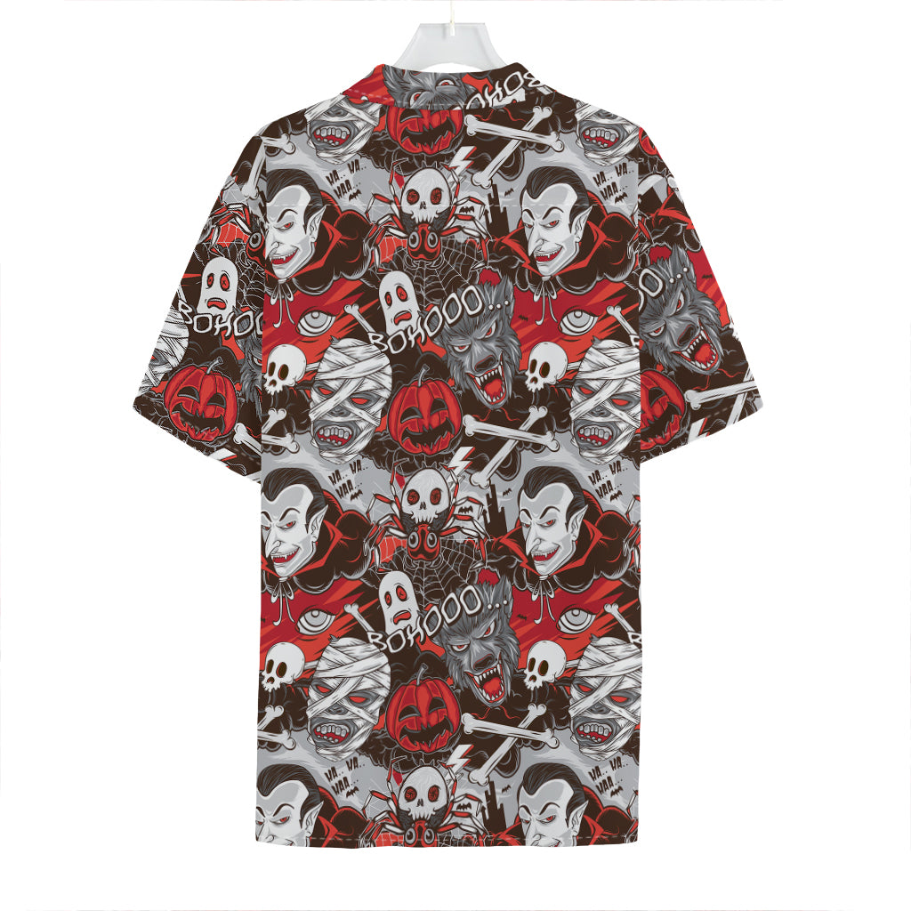 Halloween Monsters Pattern Print Hawaiian Shirt