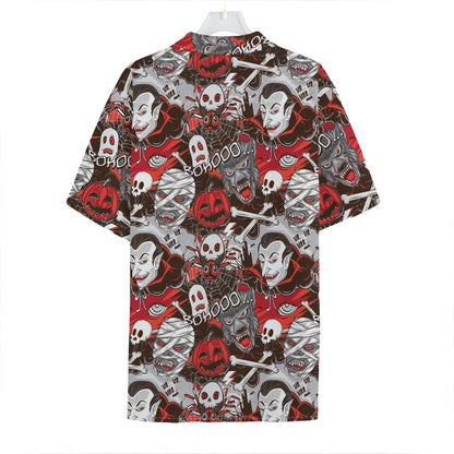 Halloween Monsters Pattern Print Hawaiian Shirt