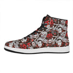 Halloween Monsters Pattern Print High Top Leather Sneakers