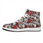 Halloween Monsters Pattern Print High Top Leather Sneakers