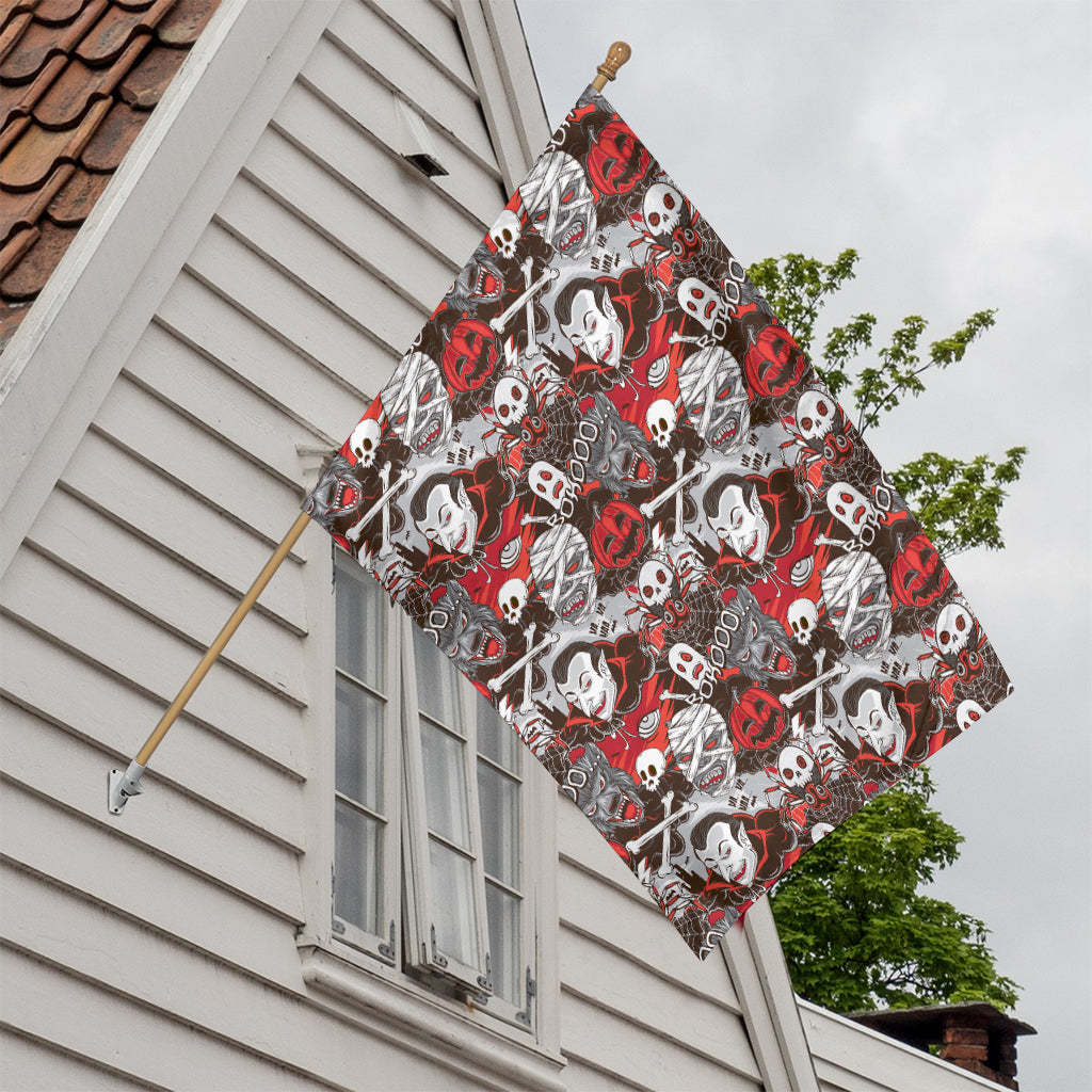 Halloween Monsters Pattern Print House Flag