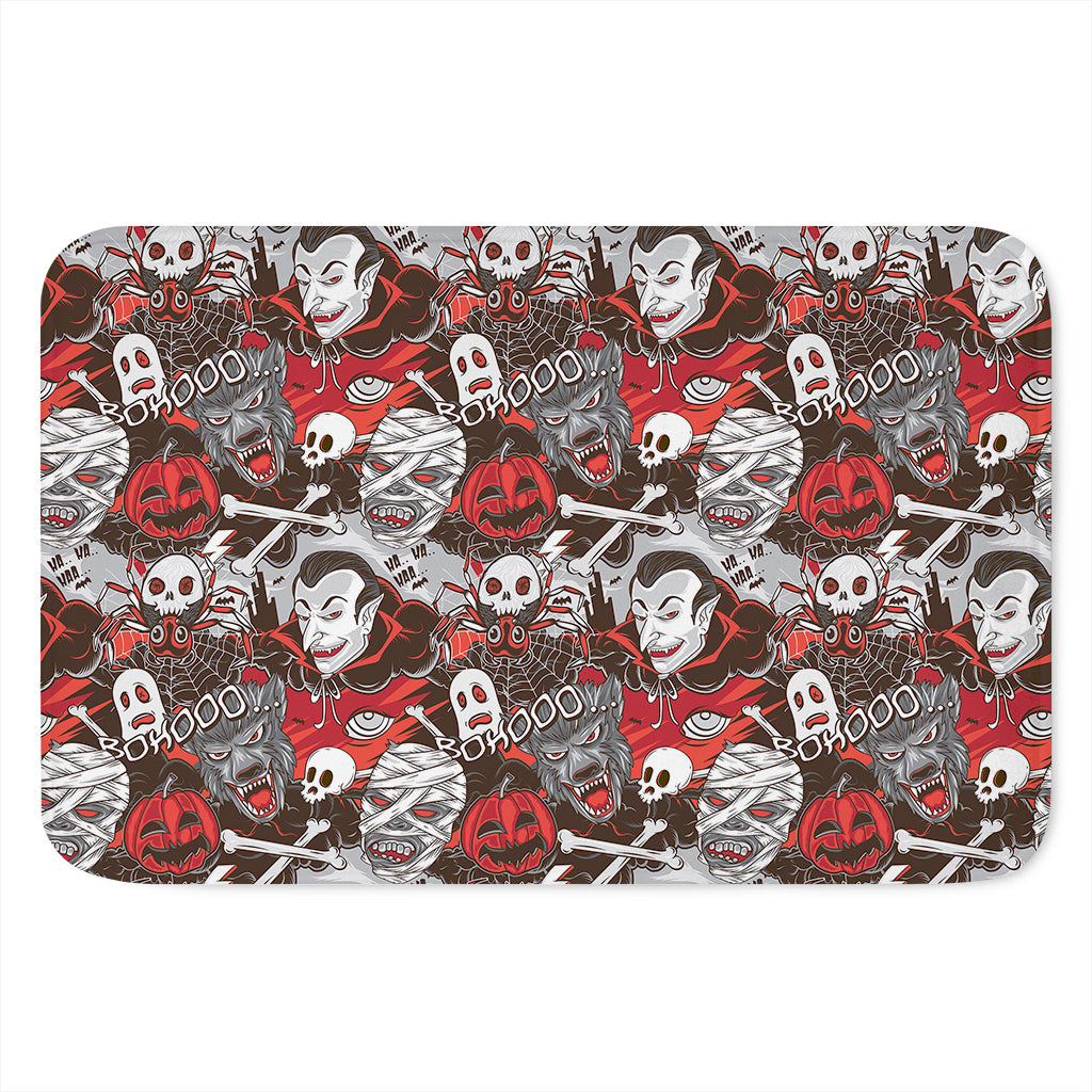 Halloween Monsters Pattern Print Indoor Door Mat