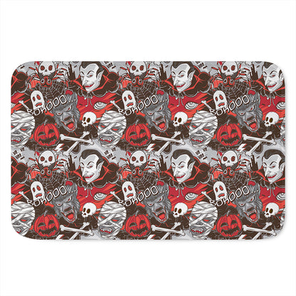 Halloween Monsters Pattern Print Indoor Door Mat