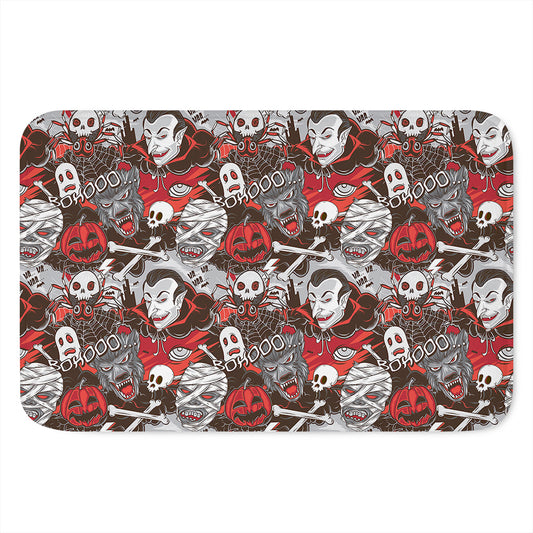 Halloween Monsters Pattern Print Indoor Door Mat