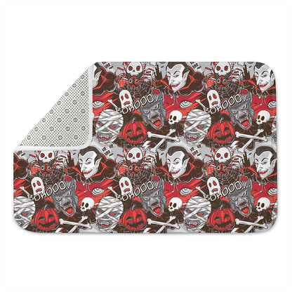Halloween Monsters Pattern Print Indoor Door Mat