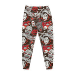 Halloween Monsters Pattern Print Jogger Pants