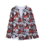 Halloween Monsters Pattern Print Long Sleeve Short Coat