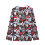 Halloween Monsters Pattern Print Long Sleeve Short Coat
