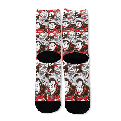 Halloween Monsters Pattern Print Long Socks