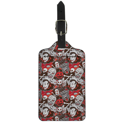 Halloween Monsters Pattern Print Luggage Tag