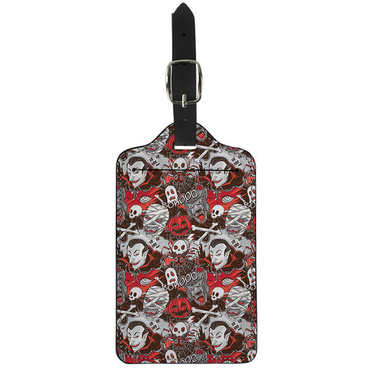 Halloween Monsters Pattern Print Luggage Tag