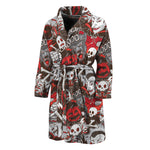 Halloween Monsters Pattern Print Men's Bathrobe