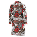 Halloween Monsters Pattern Print Men's Bathrobe