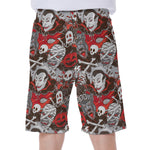 Halloween Monsters Pattern Print Men's Beach Shorts
