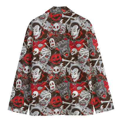 Halloween Monsters Pattern Print Men's Blazer