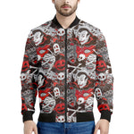 Halloween Monsters Pattern Print Men's Bomber Jacket