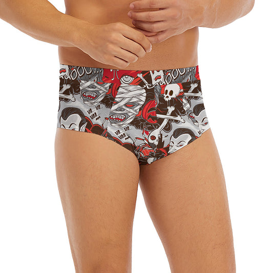 Halloween Monsters Pattern Print Men's Briefs