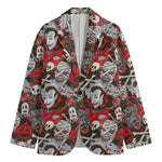 Halloween Monsters Pattern Print Men's Cotton Blazer