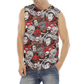 Halloween Monsters Pattern Print Men's Fitness Tank Top
