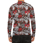 Halloween Monsters Pattern Print Men's Long Sleeve Rash Guard