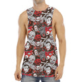 Halloween Monsters Pattern Print Men's Muscle Tank Top
