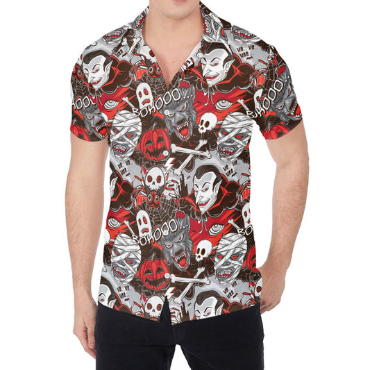 Halloween Monsters Pattern Print Men's Shirt
